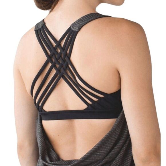 LULULEMON ATHLETICA Wild Tank Heathered Black Size 4 - Picture 2 of 4
